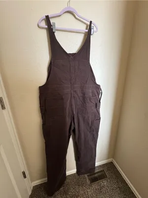Y2K Carhartt Double Knee‎ Ashland Dark Brown Bib Overalls ~ Size XXL Tall thumbnail 6