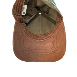 Disney Parks Hat Mickey Mouse Canvas Olive Brown Trim Adjustable Hook and Loop thumbnail 7