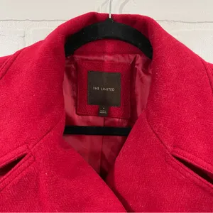 The Limited Red Wool Belted Pea Coat thumbnail 7