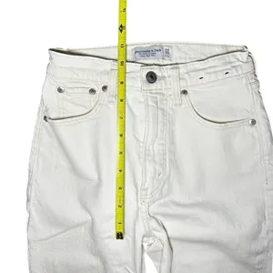 Abercrombie & Fitch Curve Love Ankle Straight Leg Ultra High Rise Jean White 00S thumbnail 5