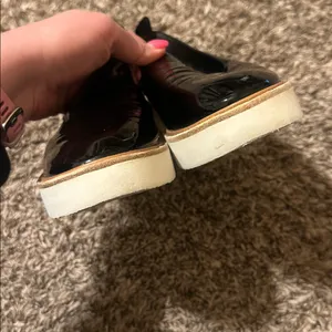 Vince Platform Patent Leather Shoes Black Size 8.5 thumbnail 4