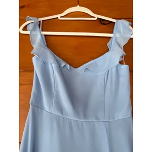 NWT Lulus Dreamy Admiration Light Blue Ruffled Maxi Dress Bridesmaid Formal XS thumbnail 4