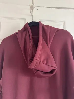 Nike Women's Burgundy Hoodie with Small Swoosh thumbnail 5