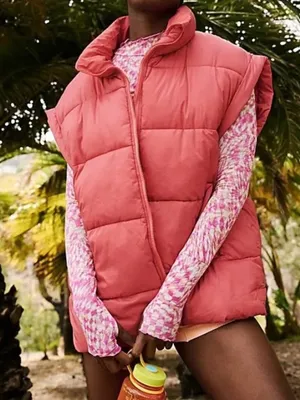 Free People Movement In A Bubble Puffer Vest in Fruit Punch Size: XS thumbnail 1