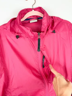 LL Bean Women’s Pink Lightweight Stowaway Hidden Hood Windbreaker Jacket L/XL thumbnail 12