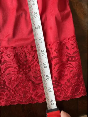 Red Lace Trim Slip Dress thumbnail 8