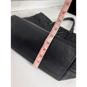 Coach Black Signature Canvas Leather Tote Bag Tassel Shoulder Purse thumbnail 10