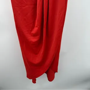 Lulus Reinette‎ Rust Red Sleeveless Pleated Overlapped Midi Dress Size S thumbnail 6