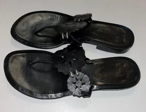 Lavender Black Leather Sandals 6.5 thumbnail 4