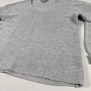 Tommy Bahama Sweater Pullover Womens XS Gray V-Neck Tight-Knit Sequin Ribbed thumbnail 5