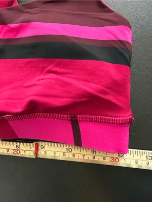 Lululemon Sports Bra Women's Size 4 Pink Orange Striped Active Wear Yoga Stretch thumbnail 7