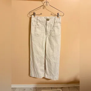Anthropologie Maeve Colette Crop Wide-Leg Jeans in Latte Foam thumbnail 5