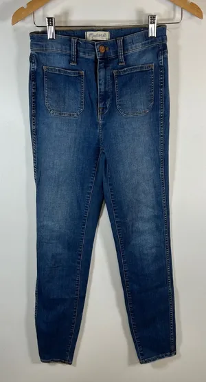Madewell High Waisted‎ Sailor Jeans Medium Wash Cropped Flare women's Size 26 thumbnail 1