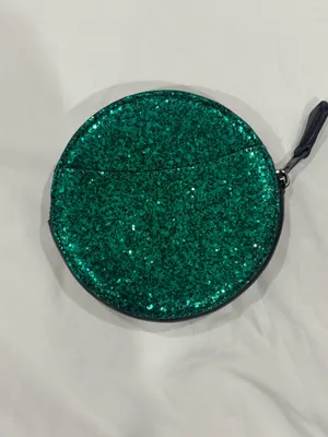 Coach Coin Purse Emerald Green Glittwe thumbnail 4