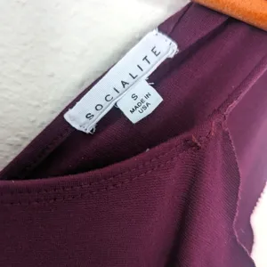 Socialite‎ Purple Plum Small Scalloped Mini Skater Halter A-Line Dress Keyhole thumbnail 8