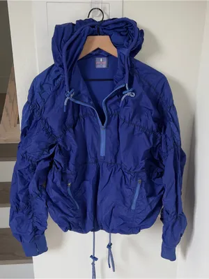 Free People FP Movement Happy Camper Colorblock Pullover in Electric Shock Blue thumbnail 2