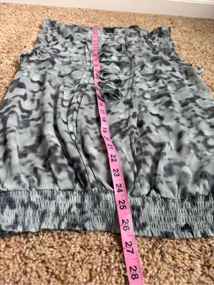 Ann Taylor Loft Gray Ruffle Front Sleeveless Blouse thumbnail 5