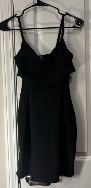 Beyond Yoga Black Heather Ribbed Cross Front Mini Dress Activewear Sz Women’s XS thumbnail 1