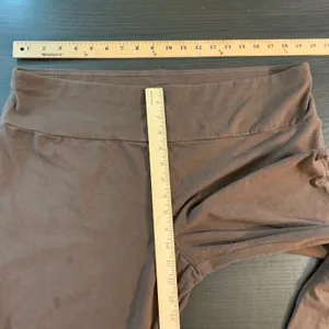 Terra‎ & Sky Brown Flare Leg Knit Pants Plus Size 2X 20W-22W Yoga Waist Slit Hem thumbnail 6