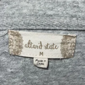 Altar’d State Women’s Reversed Sweatshirt Medium Gray Button Up Flannel Casual C thumbnail 5