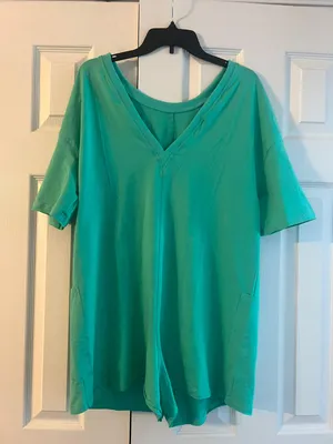 Amazon Green V-Neck Romper Small thumbnail 1