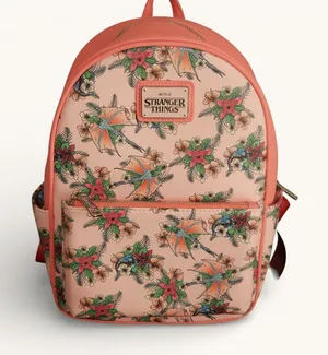 Loungefly Stranger Things Floral Mini Backpack Pink‎ Netflix thumbnail 1