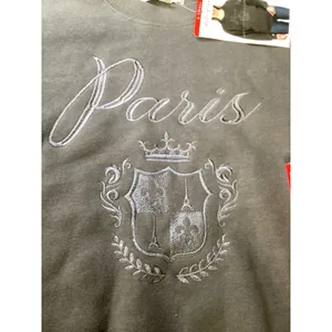 State of‎ Mine Paris Crest Embroidered Sweatshirt Dark Grey XS NWT 15711 thumbnail 2