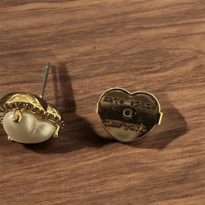 Kate Spade My Love Pavé Heart Studs Gold Plated and Pearl Tone thumbnail 2