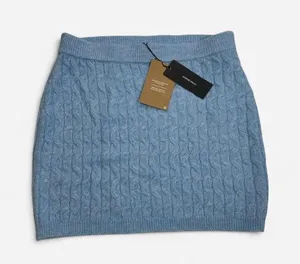 NWT Vero Moda Skirt S Womens Blue Cable Knit Mini thumbnail 1