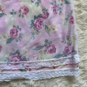 Pucker Up Slip Nightgown Sleepwear Vintage Floral Lace Pink L thumbnail 6