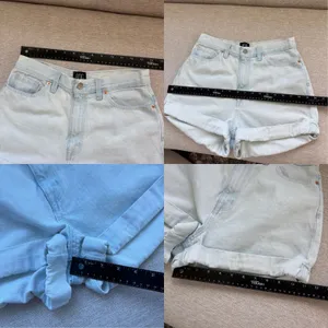 BDG Mom High Rise Denim Shorts Size 28 Light Wash Rolled Cuff Urban Outfitters thumbnail 5