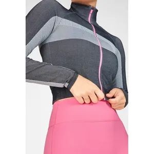 Fabletics XL Seamless Jacket Tory Cropped Gray Pink Full Zip‎ Athletic 1685 thumbnail 2