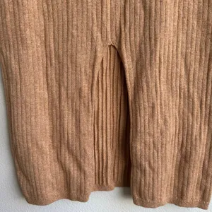 Free People Skyline Midi Maxi Straight Skirt Small Tan Brown Side Slit Stretch thumbnail 3