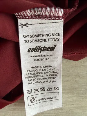 Edikted Knotted One Shoulder Asymmetric Top Maroon Small NWOT thumbnail 11