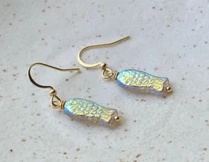 Handmade quality Czech glass beads fish unique dangle earrings⭐️🐟💕 thumbnail 7