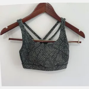 Lululemon Energy Bra Medium‎ Support Reptilia Jacquard Rainforest Green Sz 2 thumbnail 3