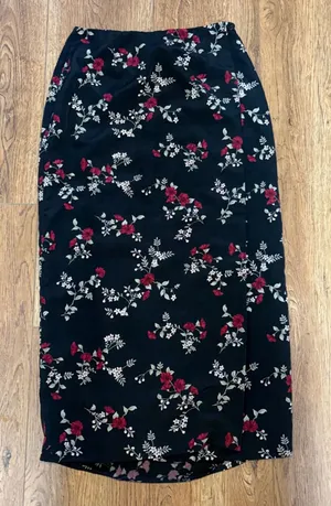 Vintage 90's Floral Size 6 Maxi Wrap Skirt Whimsigoth‎ Romantic Fairy Grunge thumbnail 1