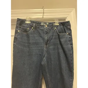 7 For All Mankind Seven 7 Denim Jeans Women's Size 16 Slim Straight Stretch High-Rise Dark Wash thumbnail 2
