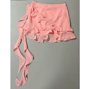 Pink Pastel Ruffle Y2K Mini Skirt Bottoms Size S 🎀✨ thumbnail 2