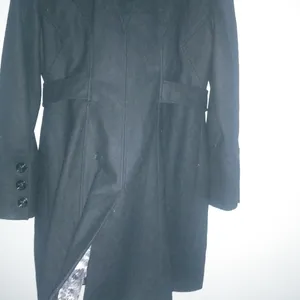 Guess L Full Length Logo Lined Pea Coat Double Breasted Belted Wool in Black thumbnail 13