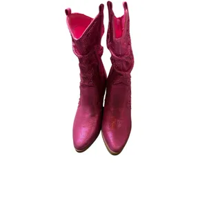 Sugar Kassandra 2 Pink Rhinestone Slouchy Boots thumbnail 2