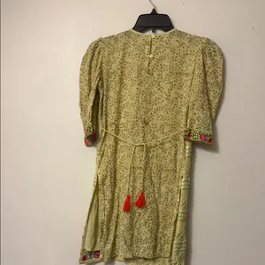 Embroidered Floral Dress with Puff Sleeves thumbnail 2