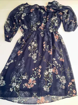Maurices Navy Floral Dress thumbnail 4