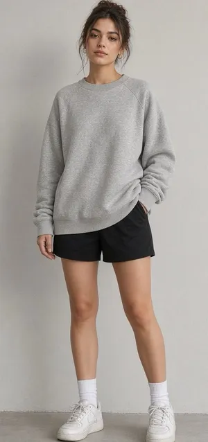 Aerie Women’s Small Gray Oversized Crewneck Sweatshirt Cozy Pullover thumbnail 1