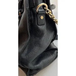Vintage Michael Kors Carine Pebbled Leather Satchel Black Tote Shoulder Bag thumbnail 5