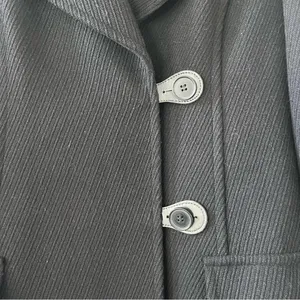 LOFT Ann Taylor Women’s Coat Wool Blend Black Textured Tie Size 4 Mid Length thumbnail 3