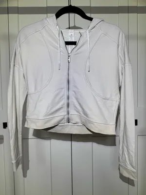lululemon athletica White Zip-Up Cropped Hoodie thumbnail 1