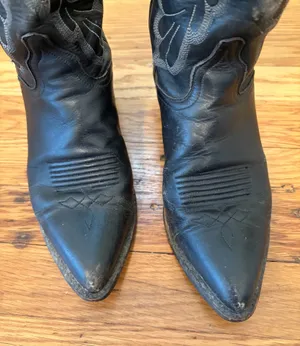 Vintage Dan Post 710 Black Leather Cowboy Boots Western Women’s Size 7 EU 37 thumbnail 4