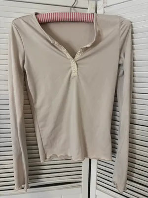 Cream Long Sleeve Shirt Tan thumbnail 2