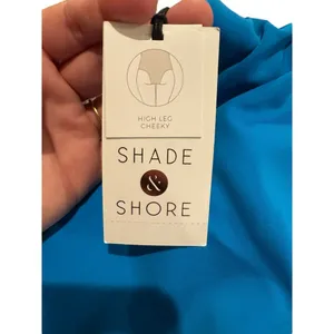 NWT Target Shade & Shore Small (4-6) Strapless Blue One Piece Swimsuit Cheeky thumbnail 7